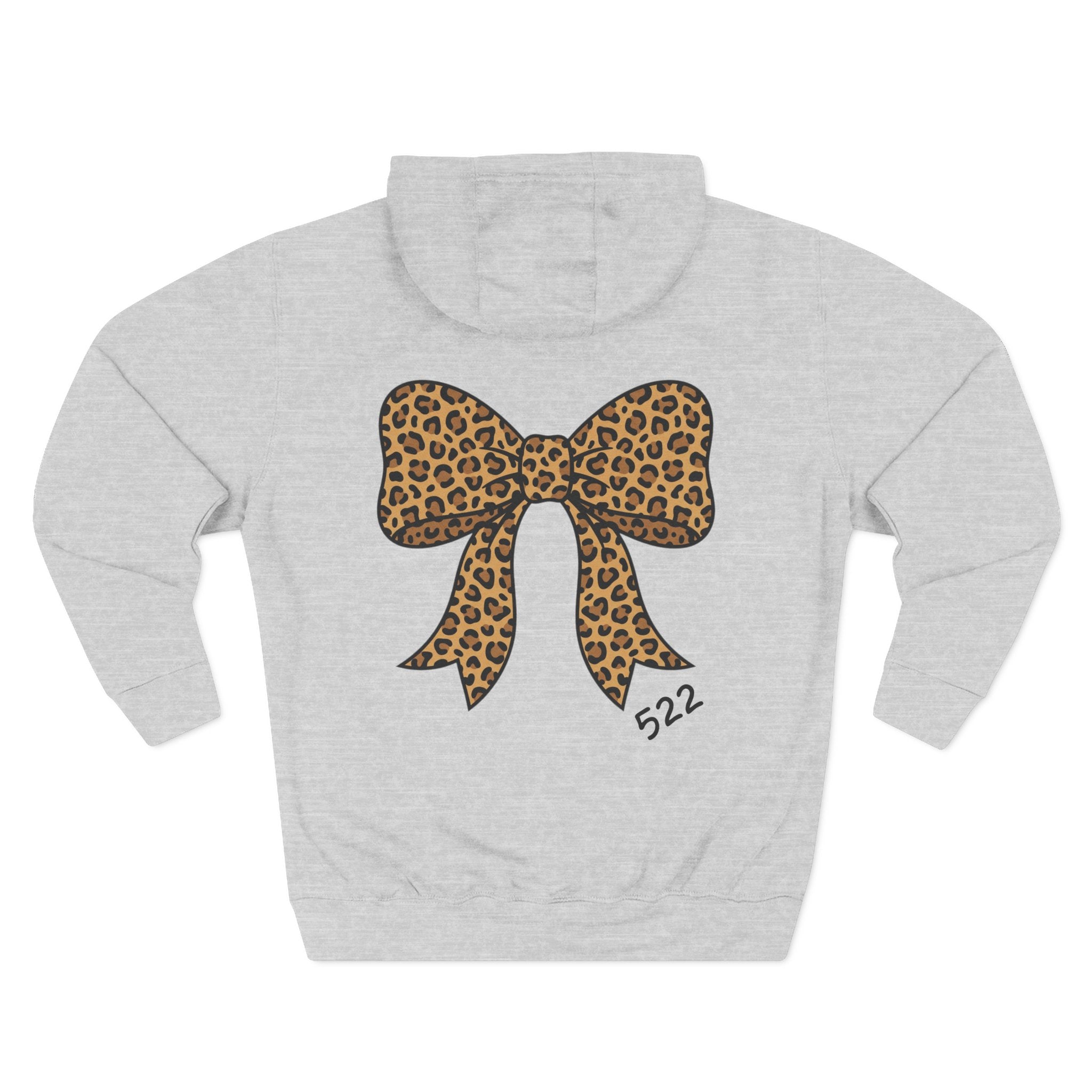 Leopard Print Bow Hoodie | Animal Print Ribbon Back Graphic