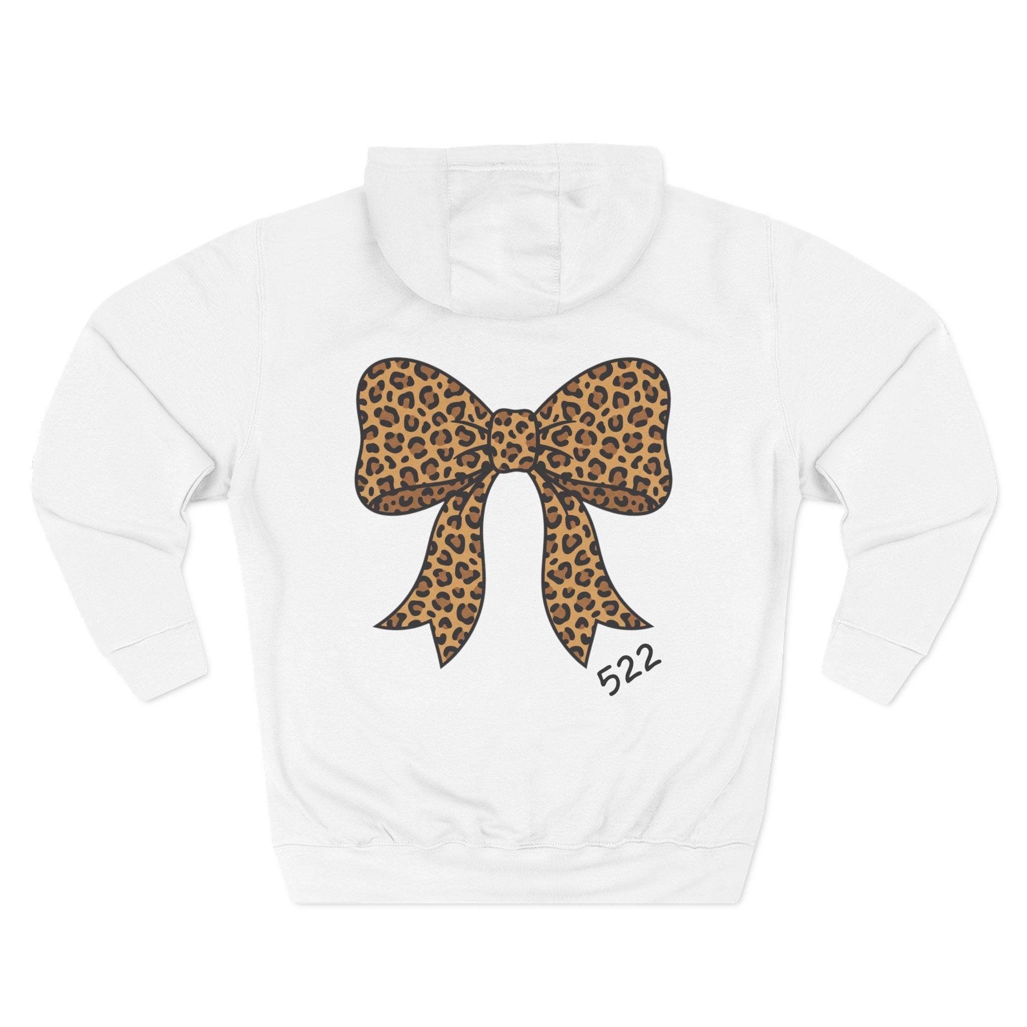 Leopard Print Bow Hoodie | Animal Print Ribbon Back Graphic